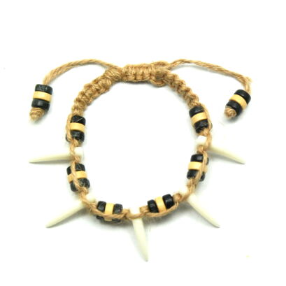 BRANSOLETKA OZDOBNA ŚCIĄGANA SZNURECZKIEM BEŻOWO CZARNA                (2248 SAM)