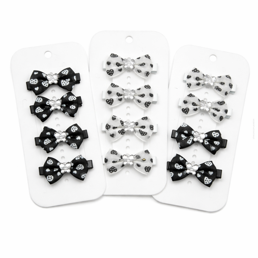 SPINKI DO WŁOSÓW DZIECIĘCE KOKARDKI 12 SZTUK (0226-4 SAH)