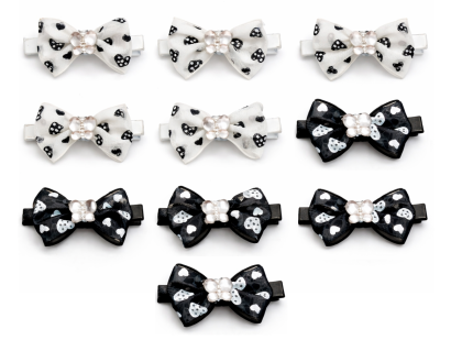 SPINKI DO WŁOSÓW DZIECIĘCE KOKARDKI 10 SZTUK (1410-005/16)