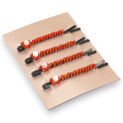 WSUWKI OZDOBNE Z KOLOROWYMI KORALIKAMI – KOMPLET 4 SZTUKI                 (5992-25 SA)