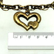 BRANSOLETKA ŁAŃCUSZEK ZŁOTA VINTAGE Z MOTYWEM SERCA 0602-26 - 2