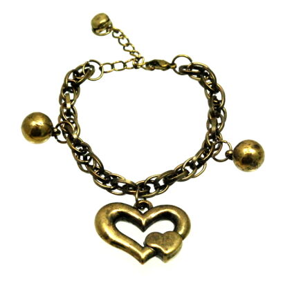 BRANSOLETKA ŁAŃCUSZEK ZŁOTA VINTAGE Z MOTYWEM SERCA 0602-26