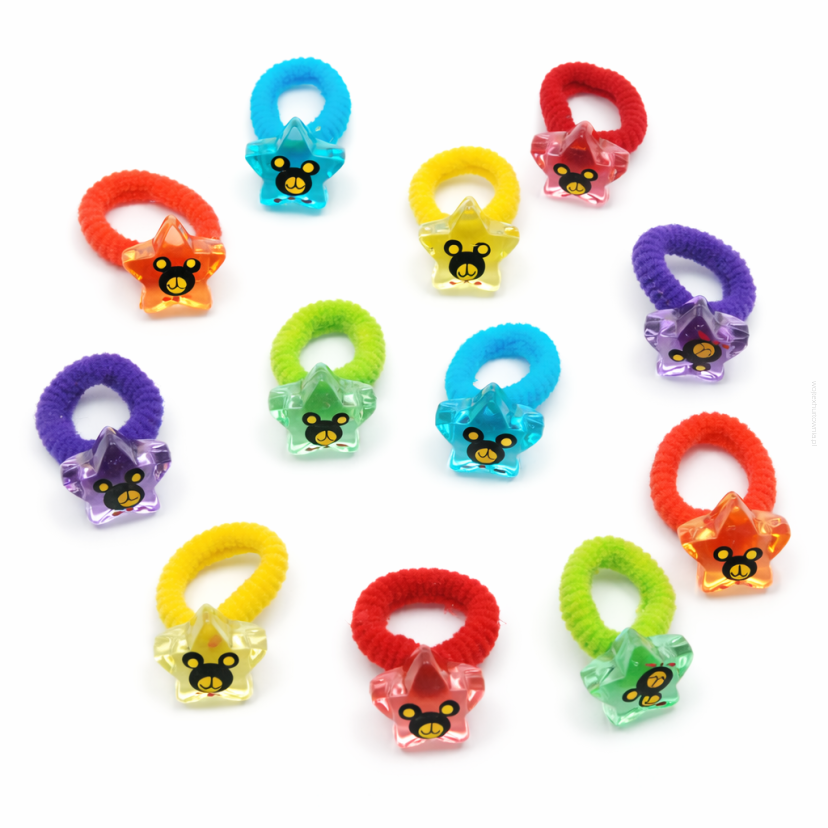 GUMKI DO WŁOSÓW DZIECIĘCE GWIAZDKI 12 SZTUK (0194-27 SAMH)