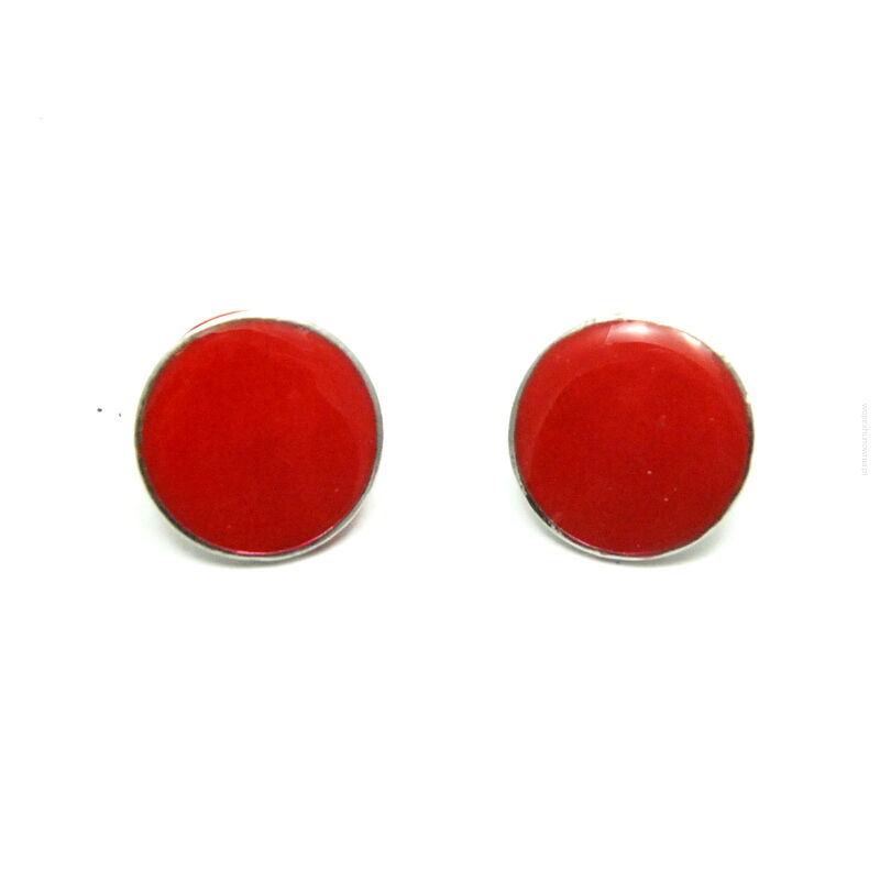 KOLCZYKI  OKRĄGŁE CZERWONE EMALIOWANE                         (8696-4 SAM)
