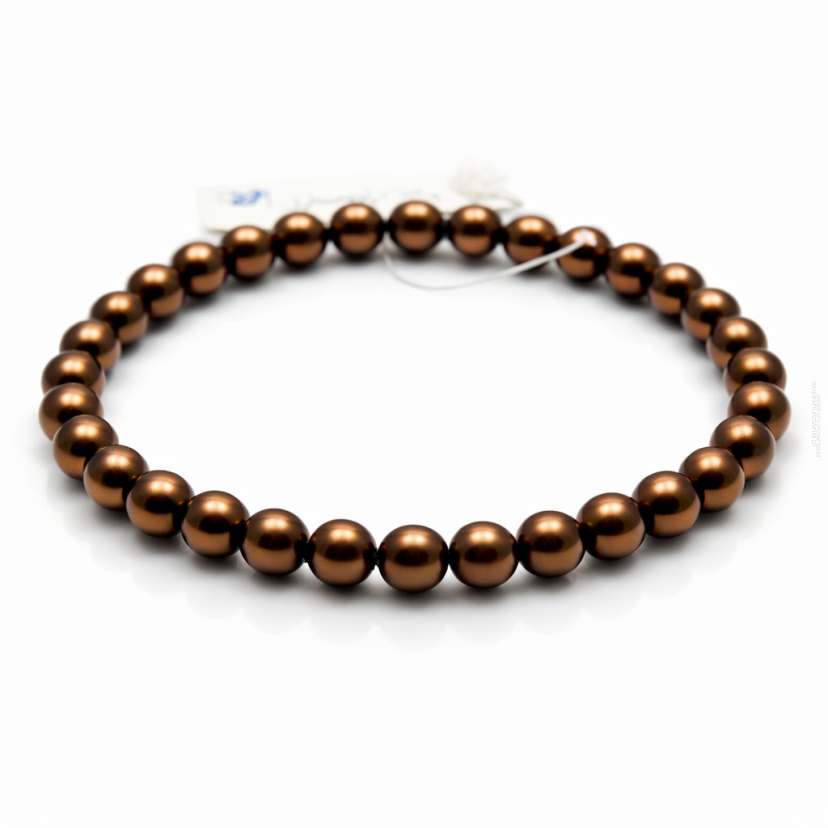 BRANSOLETKA KALSYCZNA BRĄZOWA Z DROBNYCH PEREŁEK JABLONEX (BRPR-23 SAH)