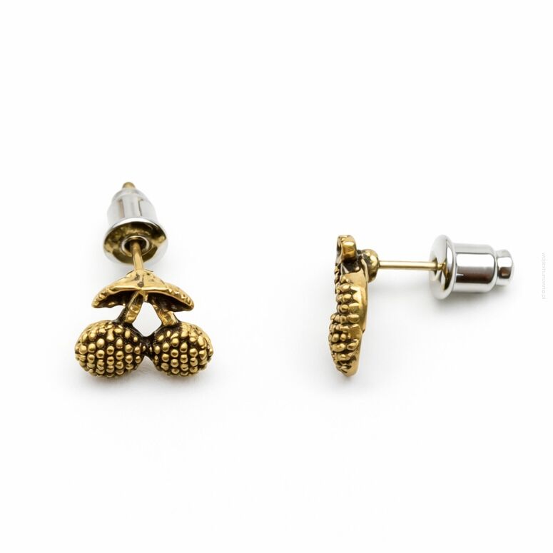 KOLCZYKI NA PALETCE METALOWE (12 PAR) WISIENKI 0714-31