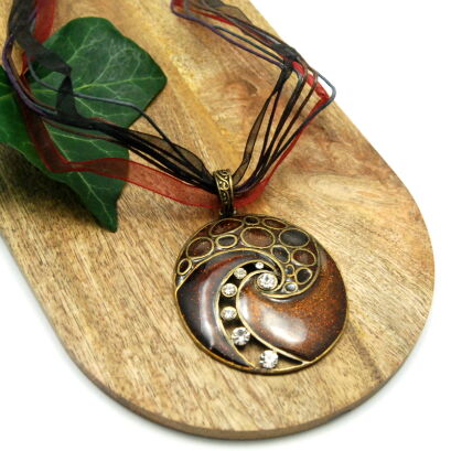 WISIOREK / NASZYJNIK "KWIATEK" NA TASIEMKACH                                                                                                 (WI-21 SAHU)