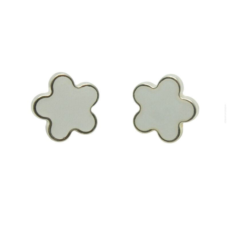 KOLCZYKI BIAŁE W KSZTAŁCIE KWIATKA                                           (4804-4 SAM)