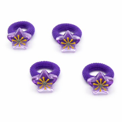 GUMKI DO WŁOSÓW DZIECIĘCE FIOLETOWE GWIAZDKI 4 SZTUKI (0194-33 SAMH)