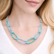 NASZYJNIK / WISIOR Z KORALIKAMI NIEBIESKI 