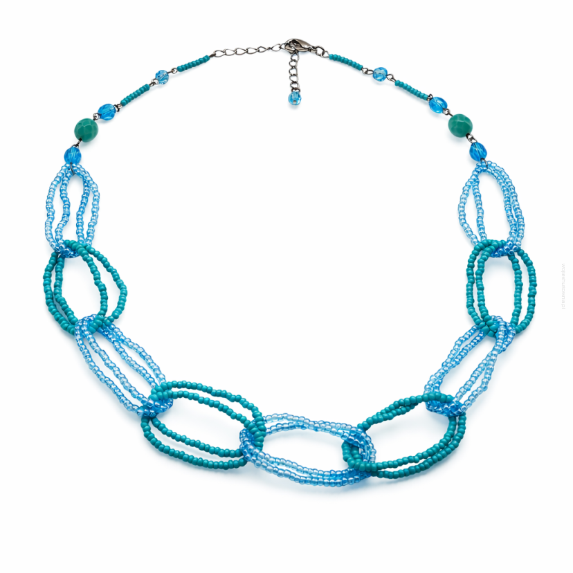 NASZYJNIK / WISIOR Z KORALIKAMI NIEBIESKI 