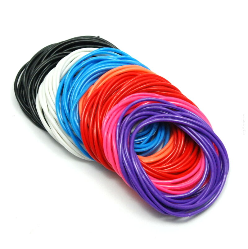 BRANSOLETKI GUMOWE CIENKIE KOLOROWE 100 SZTUK                         (6689 SAM)