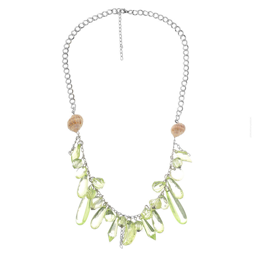 NASZYJNIK / WISIOR NA ŁAŃCUSZKU Z KORALIKAMI                                                         0610-1001