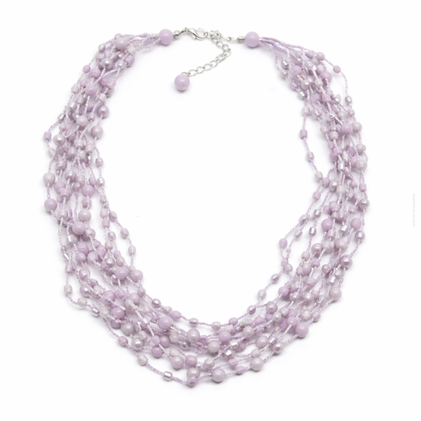 NASZYJNIK / WISIOREK Z FIOLETOWYMI KORALIKAMI (N-0604/6/9R A-1 SAM C)