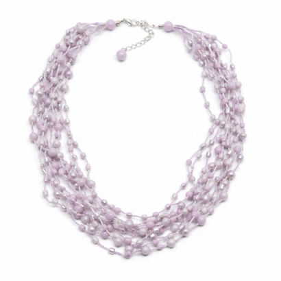 NASZYJNIK / WISIOREK Z FIOLETOWYMI KORALIKAMI (N-0604/6/9R A-1 SAM C)