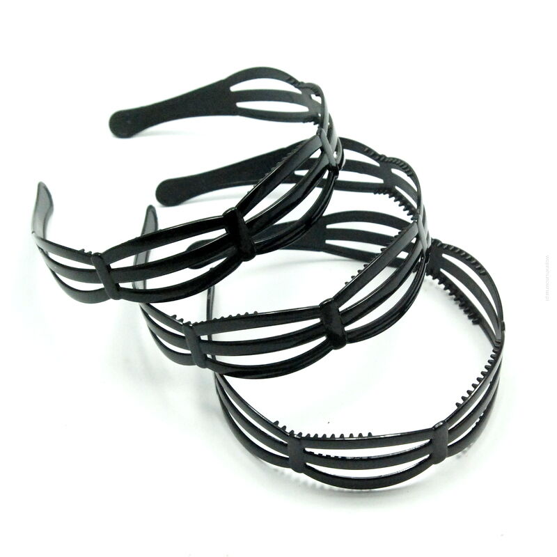 OPASKI DO WŁOSÓW CZARNE SZEROKIE 6 SZTUK (5492 SAH)