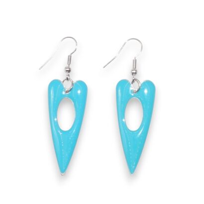 KOLCZYKI WISZĄCE EMALIOWANE TURKUSOWE                 (5926/2 AS)