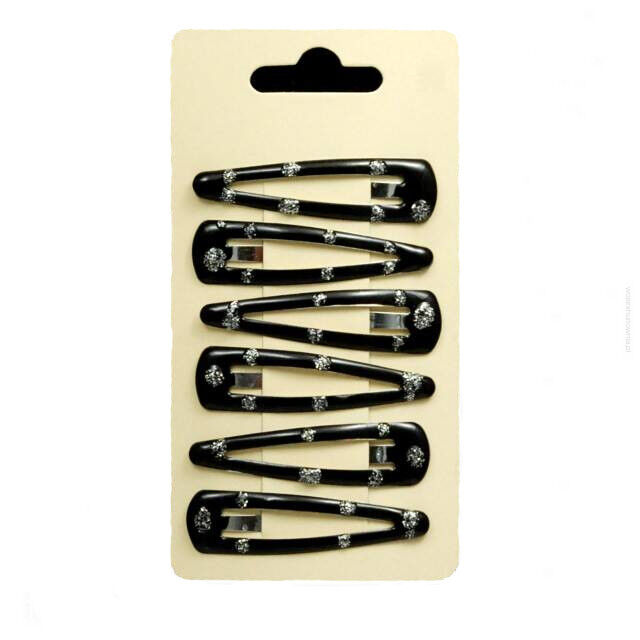 SPINKI DO WŁOSÓW DZIECIĘCE CZARNE OBLEWANE PLASTIKIEM 10 SZTUK                          (1297 SA)