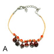 BRANSOLETKI NA SZNURKU Z KORALIKAMI 7 SZTUK                                             1814-2 AS - 2
