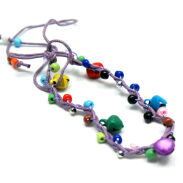 BRANSOLETKI NA SZNURKU Z KORALIKAMI 7 SZTUK                                             1814-2 AS - 12