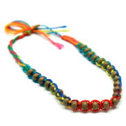 BRANSOLETKI NA SZNURKU Z KORALIKAMI 7 SZTUK                                             1814-2 AS - 14