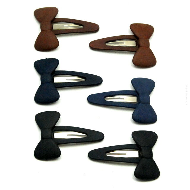 PYKI / SPINKI DO WŁOSÓW KOKARDKI POWLECZONE PLASTIKIEM 6 SZTUK (9453 S)