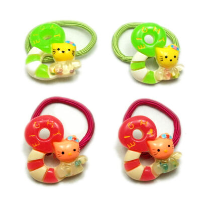 GUMKI DO WŁOSÓW DZIECIĘCE KOTEK 4 SZTUKI MIX KOLOR (0637 SA)