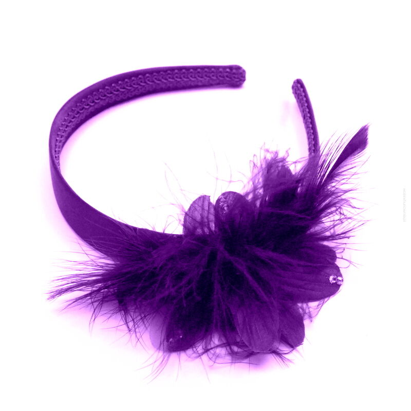 OPASKA/ FASCYNATOR DO WŁOSÓW FIOLETOWA Z PIÓRAMI                                                      (OPFA-2 SAH)