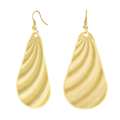 KOLCZYKI WISZĄCE BLASZKI W KOLORZE ZŁOTYM  PODMUCH WIATRU (0615-589 SA)