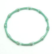 BRANSOLETKI MODERN METALOWE SPRĘŻYNKI SELEDYNOWE 6 SZTUK                       (1416-3 SAM) - 3