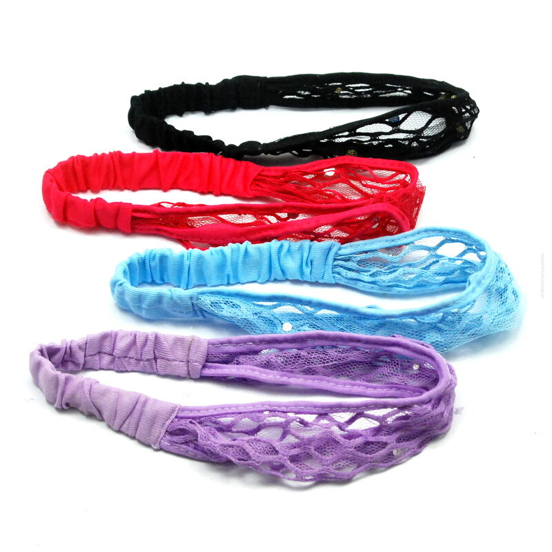 OPASKI NA GŁOWĘ ELASTYCZNE DAMSKIE NA GUMCE 4 SZTUKI MIX KOLOR (8802 SAM)