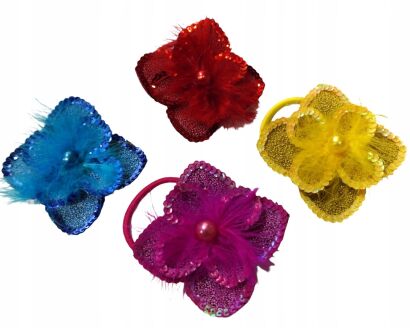 BROSZKA / GUMKA DO WŁOSÓW KWIAT 4 SZT MIX KOLOR (2-4928)