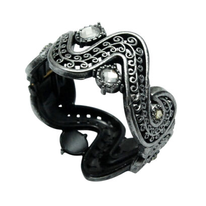 BRANSOLETKA SZEROKA ROZPINANA OZDOBNA(0611-5862 SA)