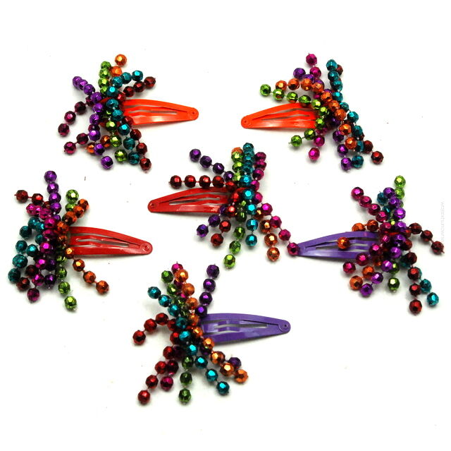 PYKI / SPINKI DO WŁOSÓW DZIECIĘCE Z KORALIKAMI 6 SZTUK (0196-81)