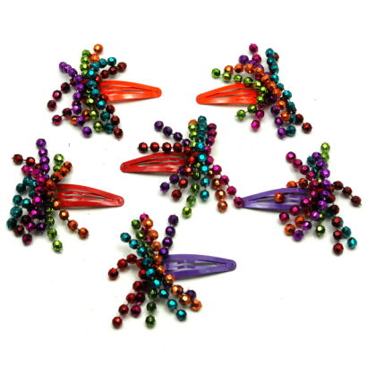 PYKI / SPINKI DO WŁOSÓW DZIECIĘCE Z KORALIKAMI 6 SZTUK (0196-81)