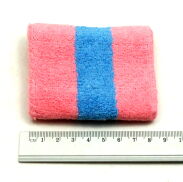 OPASKA Z  FROTY NA NADGARSTEK  RÓŻOWA Z NIEBIESKIM PASKIEM 0004-87 - 2