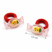 GUMKI DO WŁOSÓW DZIECIĘCE CZERWONE CUKIERKI 4 SZTUKI (0194-38 SAMH) - 2