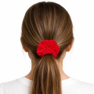 GUMKA DO WŁOSÓW WELUR SCRUNCHIE MALINOWA PRODUKT POLSKI (0103-MA SAH) - 2