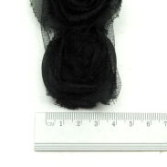 OPASKA NA GŁOWĘ OZDOBNA TIULOWA KWIATY CZARNA 0019-010 - 2