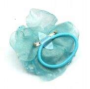 BROSZKA DAMSKA / GUMKA DO WŁOSÓW Z NIEBIESKIM KWIATEM  0615-761 - 2