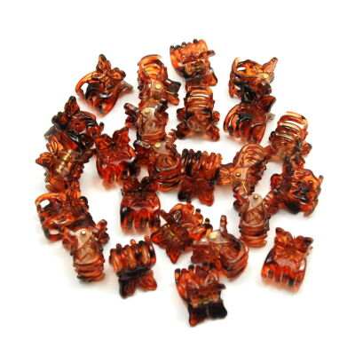 KRABIKI MAŁE BRĄZOWE MOTYLKI / SZCZĘKI DO WŁOSÓW  60 SZTUK                                                                (0716 SAM2)