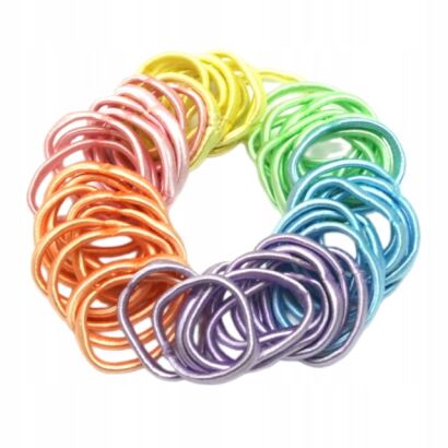 GUMKI DO WŁOSÓW CIENKIE KOLOROWE- PASTELOWE 60 SZTUK (0914 SA)