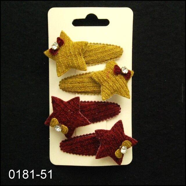 PYKI / SPINKI DO WŁOSÓW DZIECIĘCE Z OZDOBAMI 4 SZTUKI (0181-51)