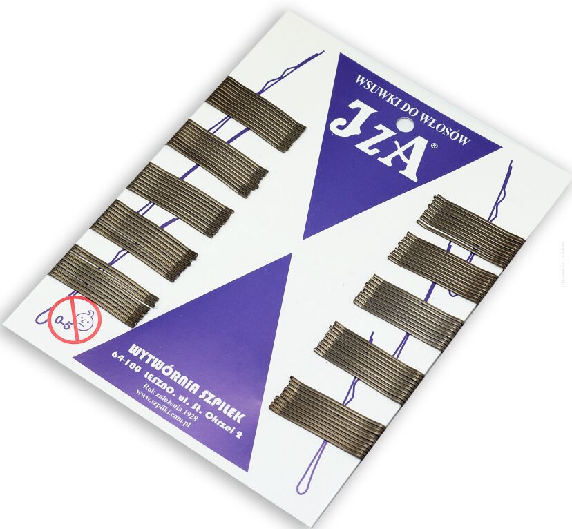 WSUWKI DOWŁOSÓW IZA PROSTA BRĄZOWA 4 CM 100 SZTUK                                     (014/100)