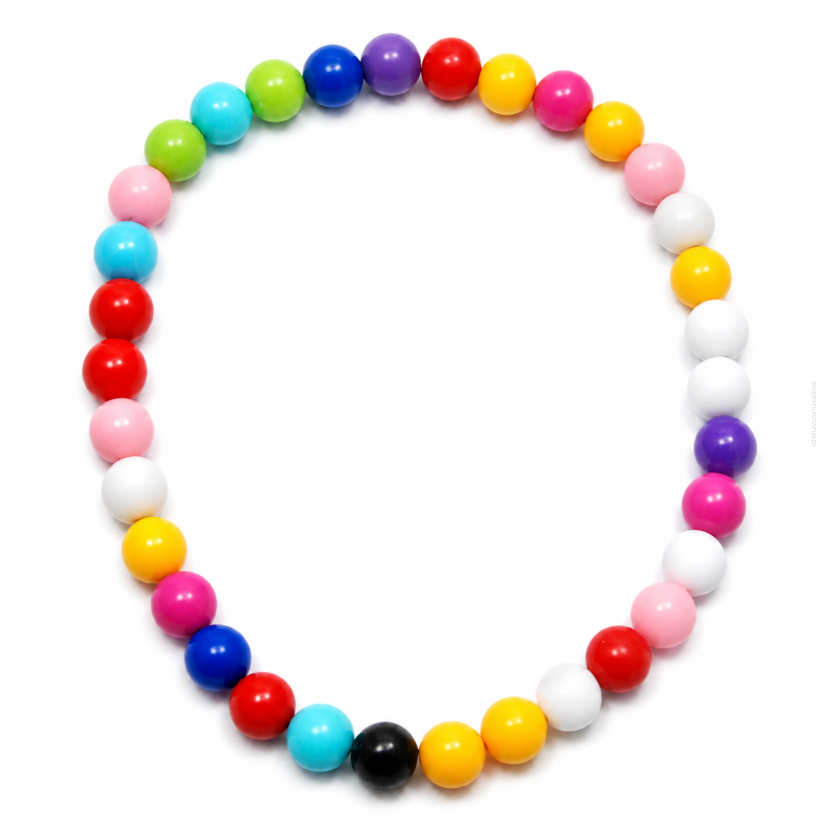 KORALE KOLOROWE NIEROZPINANE NA ELASTYCZNEJ ŻYŁCE (KRG-2 SAM C)