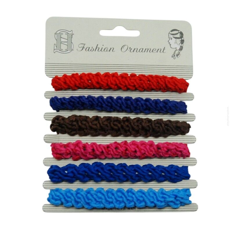 GUMKI DO WŁOSÓW GRUBE KOLOROWE Z BLASZKĄ 6 SZTUK (0884 SA)