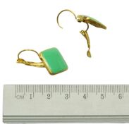 KOLCZYKI WISZĄCE EMALIOWANE ZIELONE ROMBY                                        (5446-3 SAM) - 2