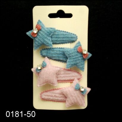 PYKI /SPINKI DO WŁOSÓW DZIECIĘCE Z OZDOBAMI 4 SZTUKI (0181-50)