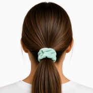 GUMKA DO WŁOŚÓW WELUR SCRUNCHIE ZIELONA PRODUKT POLSKI (0103-JZ SAH)                                                                                          0103-JZ - 3