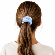 GUMKA/ SCRUNCHIE DO WŁOSÓW WELUR BŁĘKITNA-PRODUKT POLSKI (0103-BL SAH) - 2